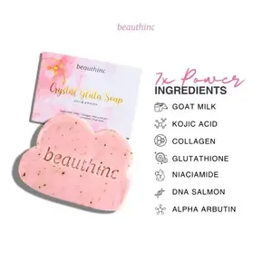 Beauthinc Crystal Gluta Soap Sabun Mencerahkan Badan Membersihkan Pencerah Memudarkan Alpha Arbutin Anggur