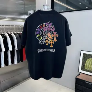 100% Katun Murni 220g Berat 2026 Merek Trendy Cetak Selebriti Internet Terlaris Unisex Pasangan Kaos Leher Bulat Longgar Minimalis Trend 2025 iaugkrtmox