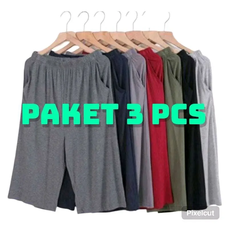 PAKET 3 PCS CELAMIS PENDEK WANITA JUMBO CELANA PENDEK POLOS RUMAHAN SANTAI SELUTUT