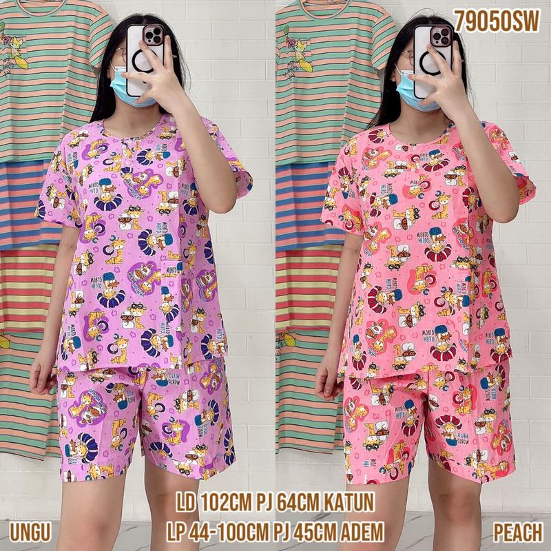 Baju Tidur Merlin HP 18 Standar Setelan Katun Motif karakter  - Bahan Katun Premium 5