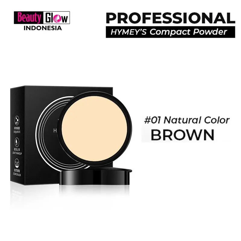 Bedak Glowing Tahan Air & Keringat Bedak Padat Natural Compact Powder Waterproof - 3 Varian 5