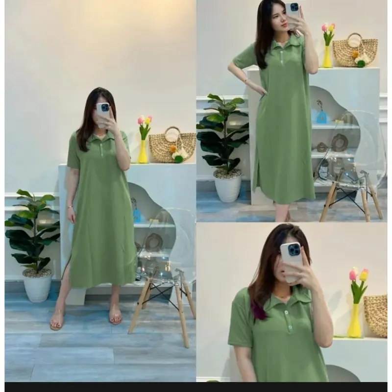 MIDI DRESS MOZA CRINKLE AIRFLOW Daster Fuji Korean Style/Dres Airflow Kekinian/Daster Cringkle Airflow Viral 2023 1