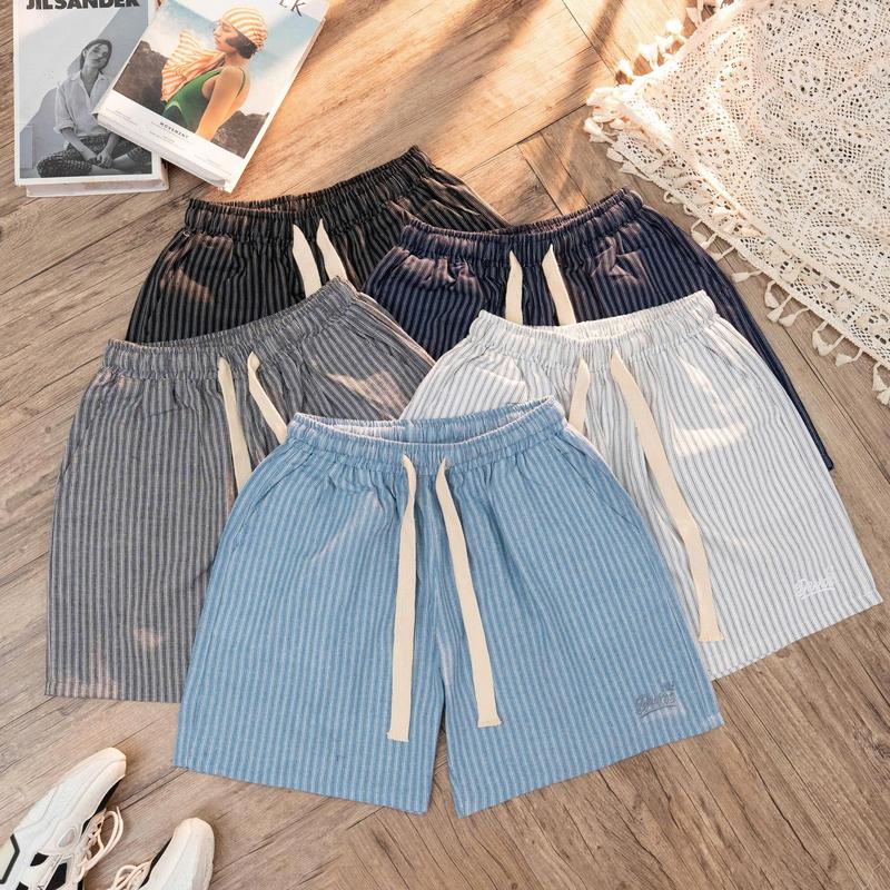 -[DEAL MỞ BÁN]- Quần Short Nam Dệt Sọc Dọc Dây Rút Form Relax -Drakos Unisex