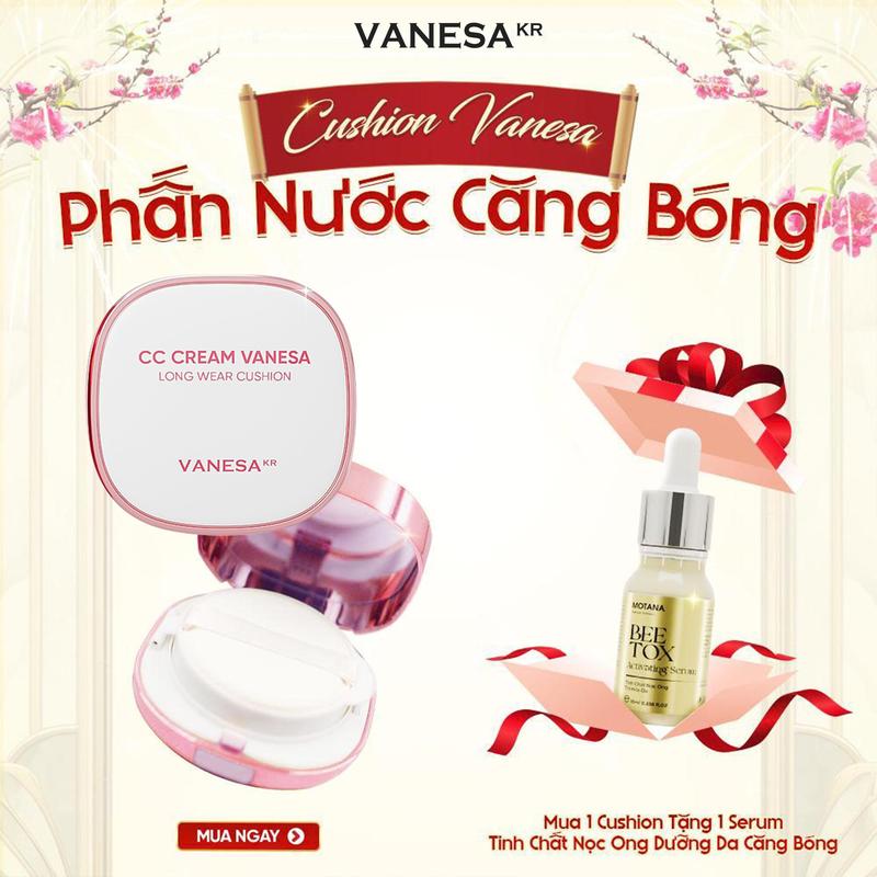  Phấn Nước Che Phủ Mỏng Mịn Kiềm Dầu Hiệu Quả CC Cream Vanesa Long Wear Cushion Kem Nền Nữ Cosmetic Women Mỹ Phẩm Trang Điểm 