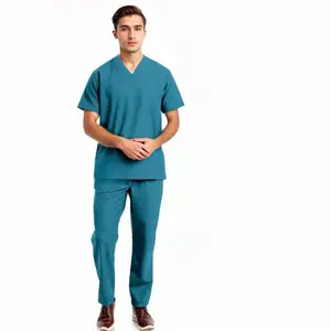 Doctor’s Scrub/Set Baju Celana Jaga OKA OK Perawat/Dokter Lengan Pendek I Setelan Pria Wanita Bordir Seragam Safety