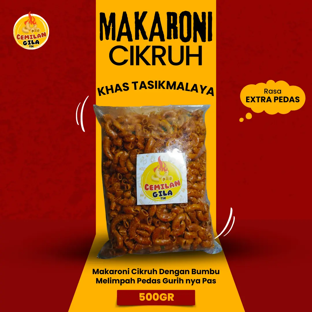 Makaroni Cikruh Pedas Gurih Daun Jeruk Khas Tasik - 500gr