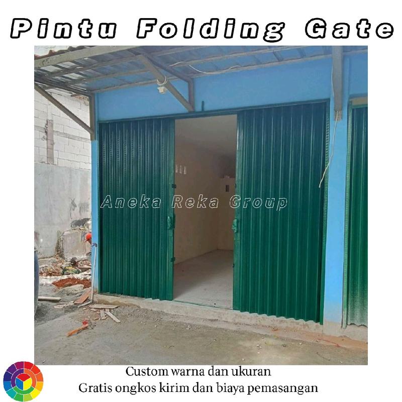 Folding gate rolling door pintu pengaman ruko/kios garasi pintu harmonika custom sesuai ukuran sliding Besi pintu garasi mobil pintu gerbang 1
