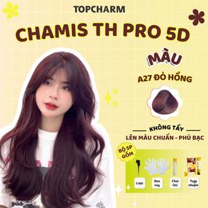 Kem Nhuộm Tóc Đỏ Hồng, Đỏ Dâu Ngọt Ngào A27 Thời Trang Chamis TH Pro Kem Nhuộm Tóc 5D Màu Không Cần Tẩy Dưỡng Tóc Nữ Chuẩn Salon Găng Tay Oxy