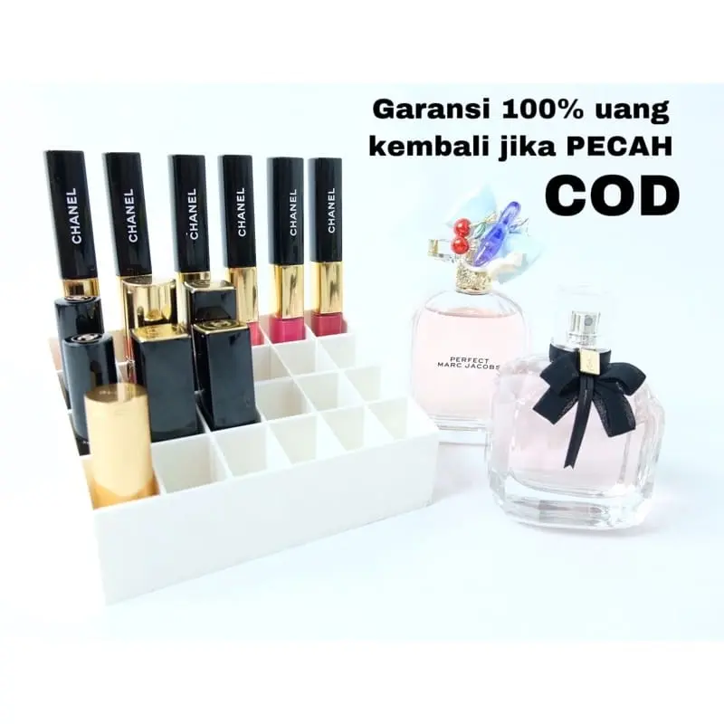 (VCM) kotak tempat lipstik acrylic lipstick storange 24 slot kotak lipstik tempat lipstik parfum 2