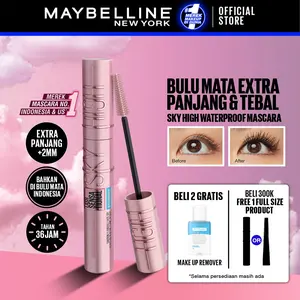 MAYBELLINE Sky High Waterproof Mascara 6ml - Maskara Eye Make up Black Bulu Mata Panjang Tebal Tahan 24 Jam