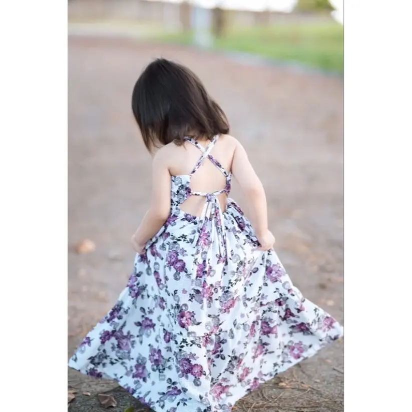 LokaWear-Long Deress Anak Kimora Motif Bunga Fashion anak perempuan