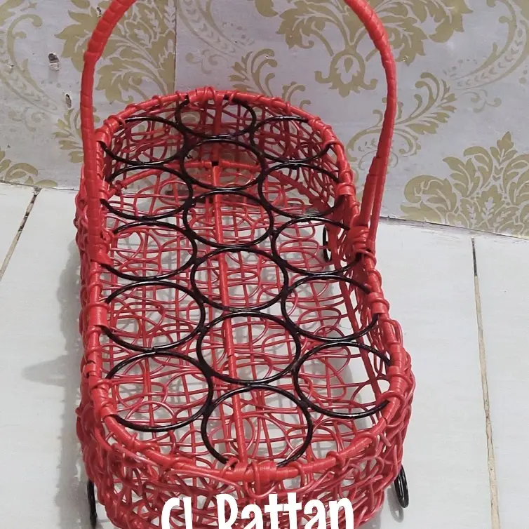 keranjang aqua brekele rotan sintetis, rak aqua rotan sintetis 1