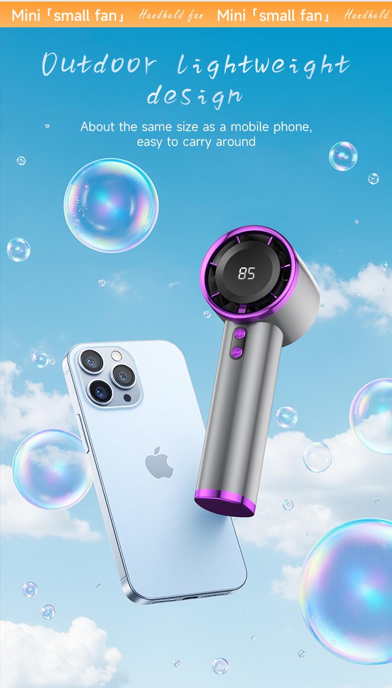 Mini Star Fan for Rapid Cooling, 100 Speeds, Hurricane Powerful Fan, Mini Portable USB Rechargeable Turbine Fan, Handheld with High Airflow