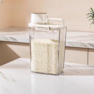 Contenedor para granos con dispensador de arroz, caja hermética para almacenamiento de alimentos, contenedor de plástico libre de BPA para almacenamiento de alimentos en la cocina, adecuado para granos de arroz