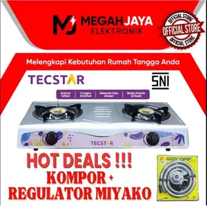 [ COD ] [ EXCLUSIFE CUCI GUDANG  ] TECSTAR Kompor Gas 2 Tungku Stainless TGS-688 CSA Hitam & Biru Garansi Resmi Hemat Waktu Api Biru Stabil Pemantik Mekanik Kepala Tungku Kuningan Kuat GARANSI RESMI