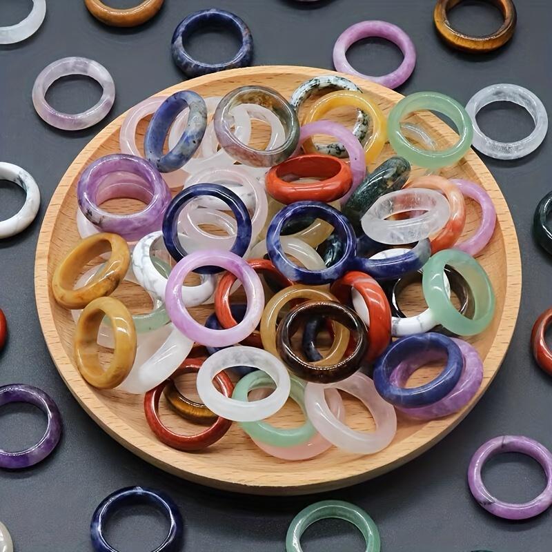 30pcs  mixed natural crystal rings, crystal gifts, jewelry, women's/men's rings 2