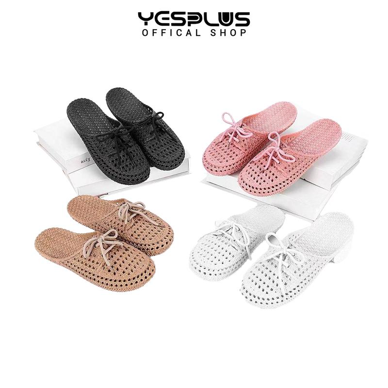 [YESPLUS] PY132 Sandal Selop Wanita Flat Jelly Import Fashion Model Tali Rajut Terbaru 1