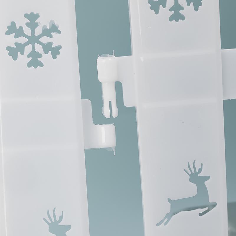Product Introduction of Mini Christmas Fence Plastic Belt White Fenceside DIY Party Decor Christmas Fence Xmas New Year Decor 17
