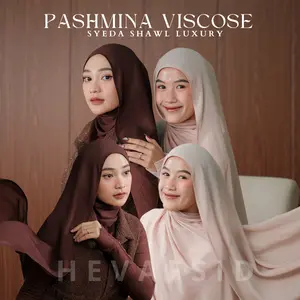 Heva - Pashmina Syeda Viscose Shawl Flowly Jilbab Muslim Wanita 180cm x 70cm Viscose Premium Luxor 50++ Warna Heva - Pashmina Syeda Viscose Shawl Flowly Jilbab Muslim Wanita 180cm x 70cm Viscose Premium Luxor 50++ Warna