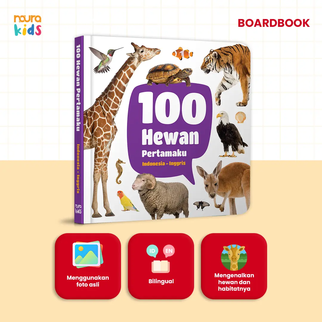 [Mizan] Buku Anak 100 Hewan Pertamaku (Boardbook)