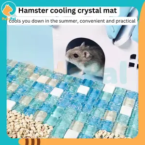 Alas Kristal Pendingin Hamster Alas Pembuangan Panas Corak Es Hamster Cool Mat Cooling Ice Bed