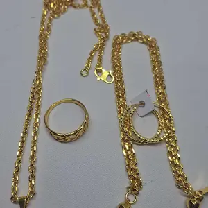 Set Perhiasan Wanita Dewasa Set Perhiasan Nuri set perhiasan Fashion Mewah Emas Titanium