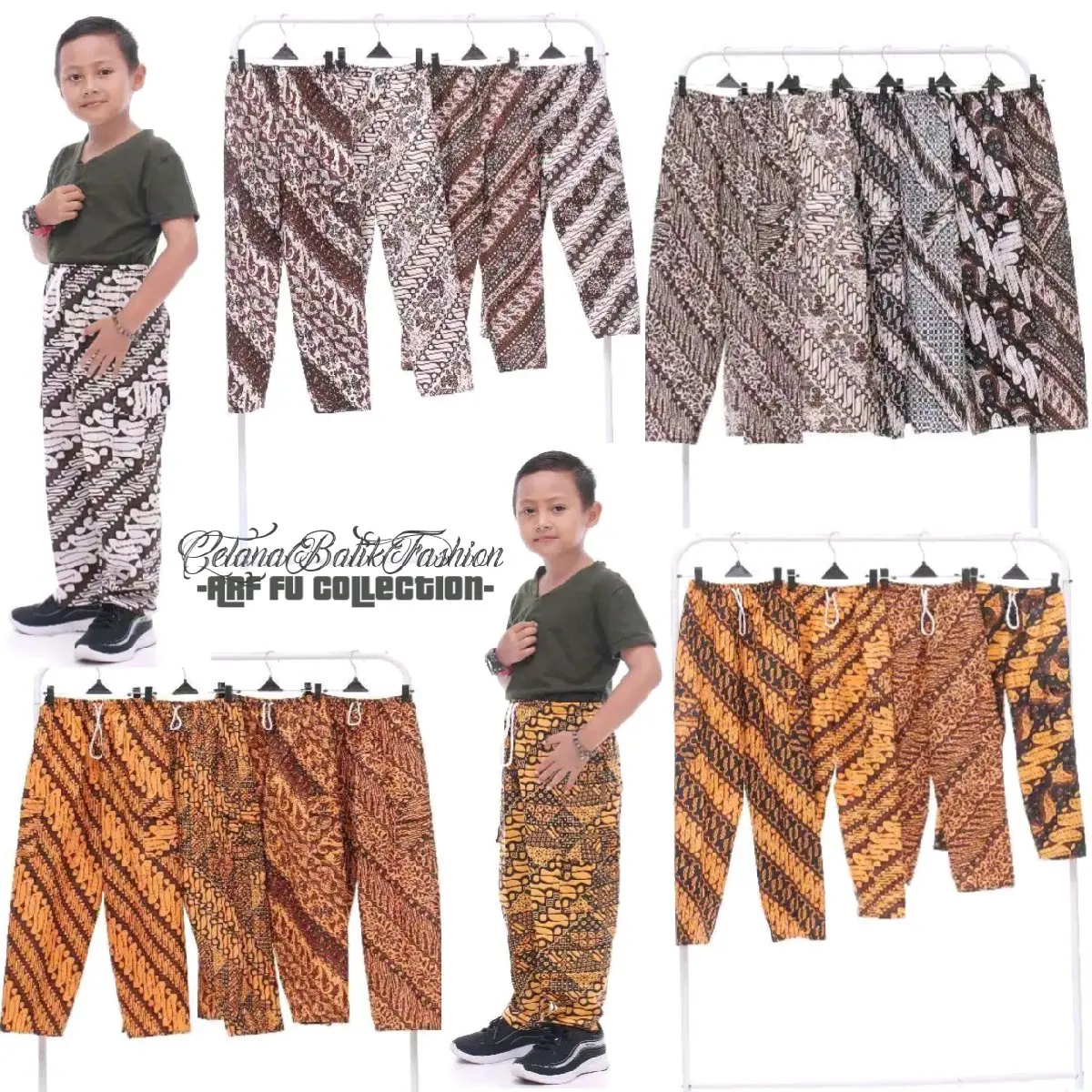 Celana batik anak-anak panjang/Dewasa/Pria/Remaja/Wanita/Cowok Cewe Pendek | Ala Rojali Betawi Jogja | Bahan Katun Karet Melar Motif Modern Buat Santai Nyaman Fashion