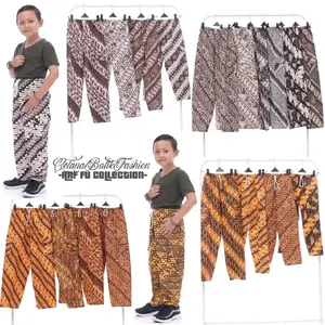 Celana batik anak-anak panjang/Dewasa/Pria/Remaja/Wanita/Cowok Cewe Pendek | Ala Rojali Betawi Jogja | Bahan Katun Karet Melar Motif Modern Buat Santai Nyaman Fashion