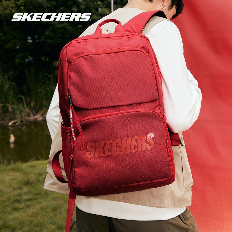 Skechers (21L) Ba lô thể thao unisex khóa kéo, trọng lượng nhẹ, chống thấm nước, dung tích lớn và nhiều ngăn. - L320U196