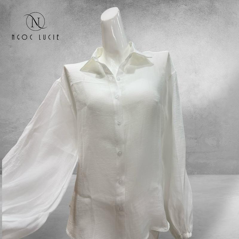 T10 - Áo Khoác Tay Bồng Vải Tơ Basic - Ngọc Lucie