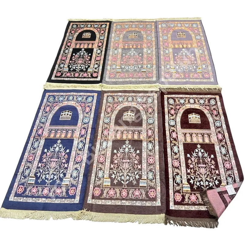 Sajadah Turki Travel Rajut Isi 10 Biji XHX888 Ukuran 60 x 110 Cm Midi Rumbai Tambang Murah Motif Daun / Kipas / Bunga / Kabah Tampar Per 10 Biji Halus Grosir Sajadah Travelling Tanggung Turkiye Rumbai Tampar Muslim Nyaman Haji Tambang Tebal 1