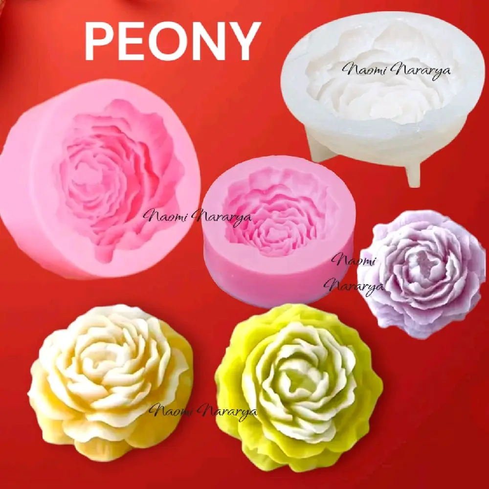 Cetakan Silikon Bunga Peony Jumbo & Peony Sedang