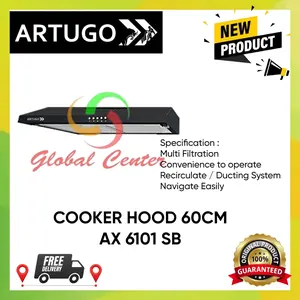 ARTUGO Cooker Hood 60cm AX 6101 SB - GARANSI RESMI