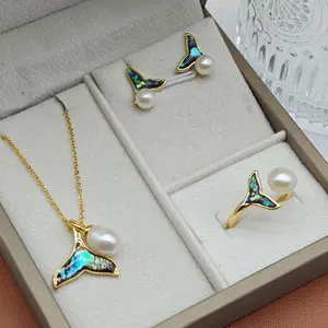 Set Mutiara Asli Cincin Anting Kalung Model Terbaru 2025