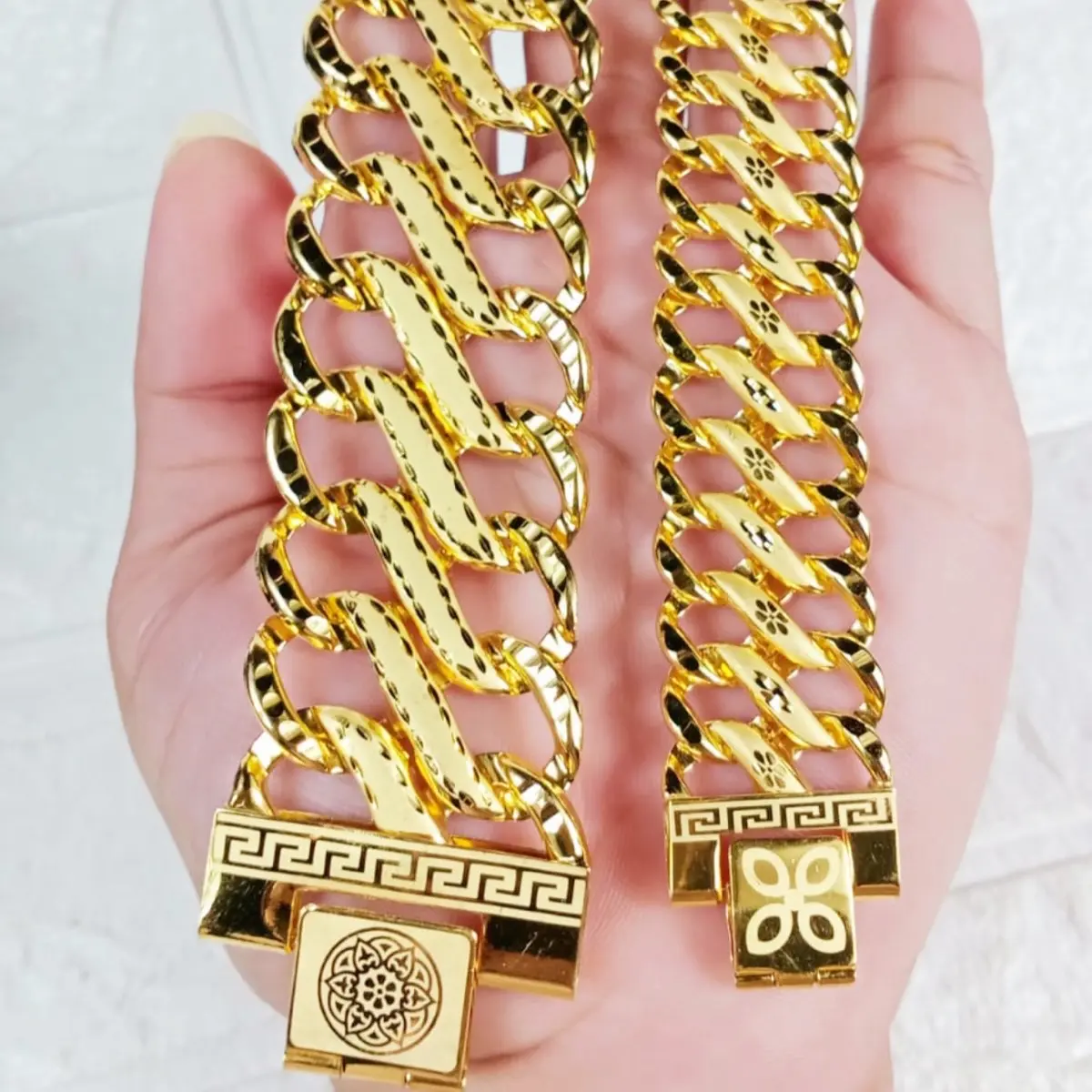 Gelang Lipan jumbo dan kecil full gold