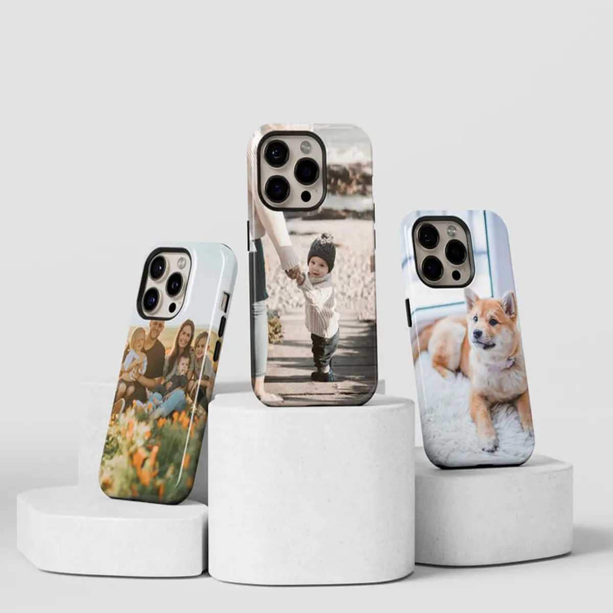 1pcs Custom Photo Case For iPhone 16 15 14 13 12 11 Pro 16Pro Max Mini 8 7 6 6S Plus TPU And PC 2in1 Cover Peronalized image Children Pet Drawing Photo DIY Chockproof Cover For Girlfriend Boyfriend Mother's  Father's Day Gift