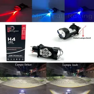 Premium Lampu Utama LED H4 Mini Projector Motor Mobil Original Epic Racing EX6 PRO High Low AC DC Dengan Cooling Fan Full Aluminium Headlight Headlamp