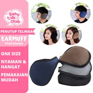 Earmuff Polos Dewasa Alat Penutup Telinga Peredam Suara Earmuf Ear Cover Muff
