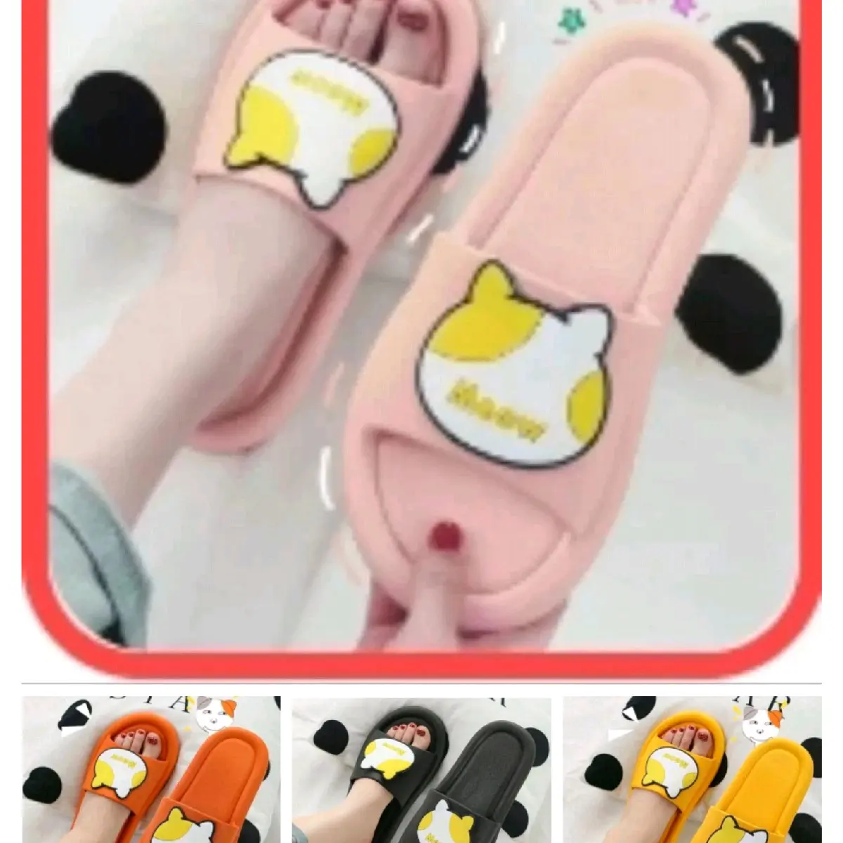 promo beli 1 gratis 1 sandal slop wanita remaja