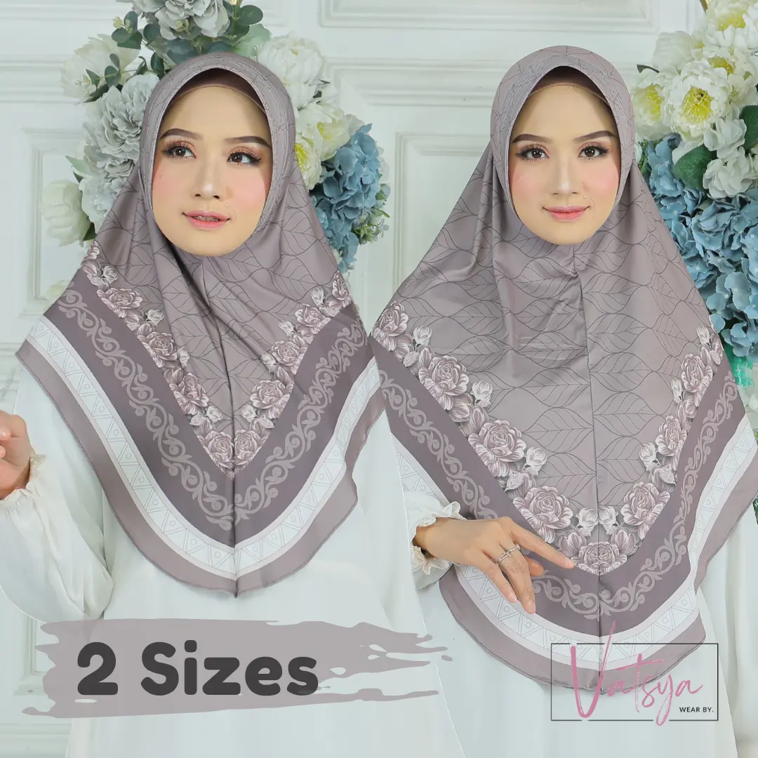 Vatsya - Jilbab Instan Daily Hijab Bergo Ped Motif Printing Muslimah - Kerudung Instan Motif Dewasa
