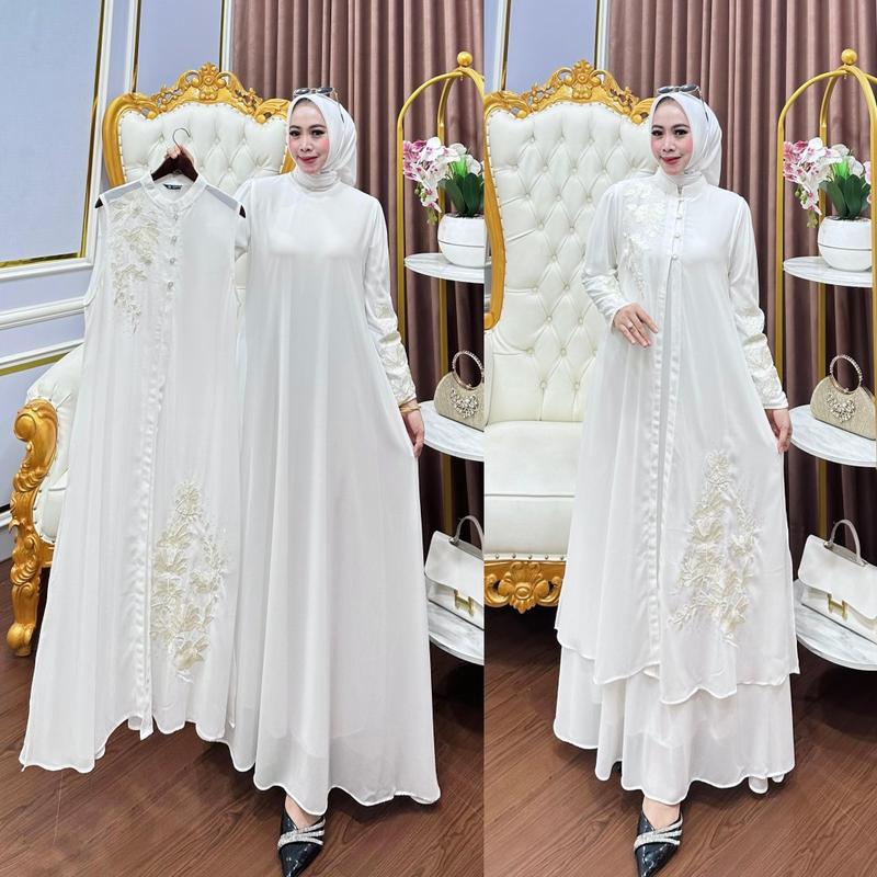 Product Introduction of GAMIS KARINA SET ROMPI BAHAN CERUTY LD 110 PB 138 BB 45-75KG BEST SELLER    ld 120 muat bb 55-85kg 11