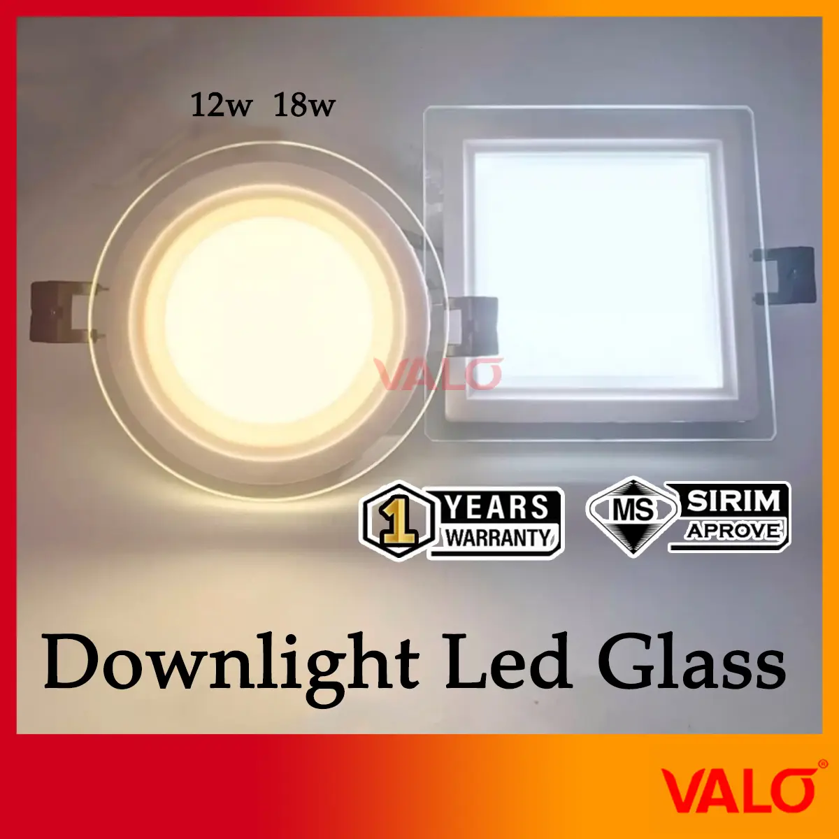 Led Downlight Glass 12W 18W round square Lampu ceiling rumah Murah Home Lighting