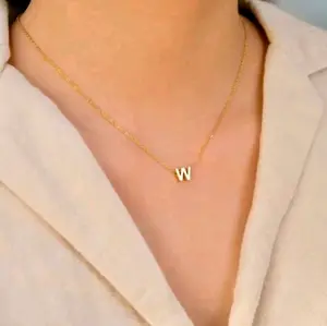 Kalung Huruf Titanium Wanita Terlaris Model Terbaru Viral Anti Karat dan Luntur Emas