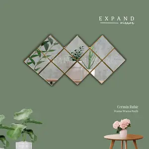 cermin dinding tempel 20x20 cm (minimal 5pcs) cermin hiasan dinding / dekorasi dinding Kaca