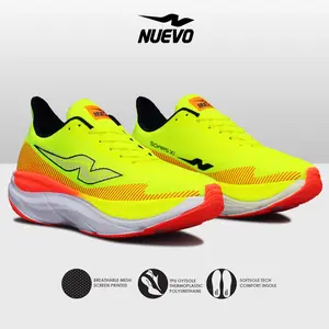 NUEVO - Sepatu Lari Pria Wanita Soars Hijau Lime Sepatu Running Ringan Olahraga Jogging Outdoor