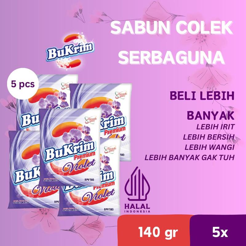 5pcs - Sabun Colek BuKrim Premium Violet 140gr 0