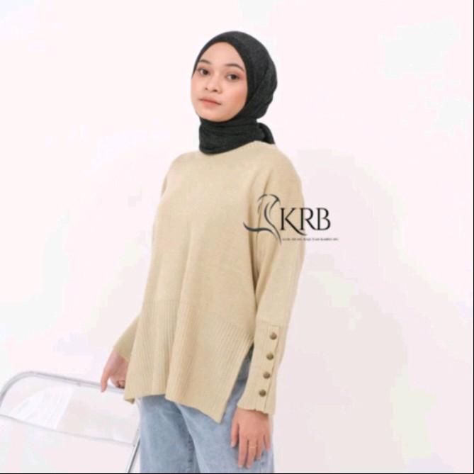 KRB | Outer Inara Kancing | Rajut | Knitwear | Oversize | Sweater Rajut Wanita | 1