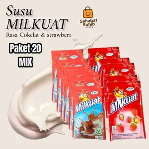 Paket 20pcs Susu Milkuat Bantal 50ml Rasa Cokelat & Strawberry Ideal untuk Kebutuhan Anda