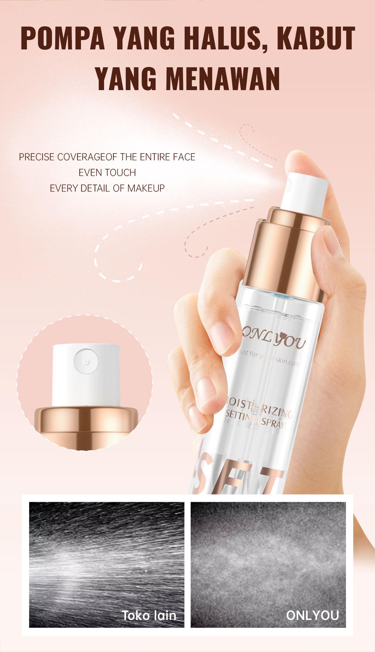 【Exclusive Willie Salim】【Beli 1 Gratis 1】ONLYOU Setting Spray Makeup Stay Lock Mist Long-lasting Lock Makeup Hydrating Matte Fine Breathable Anti-oxidation Setting Spray 【BPOM】【COD】