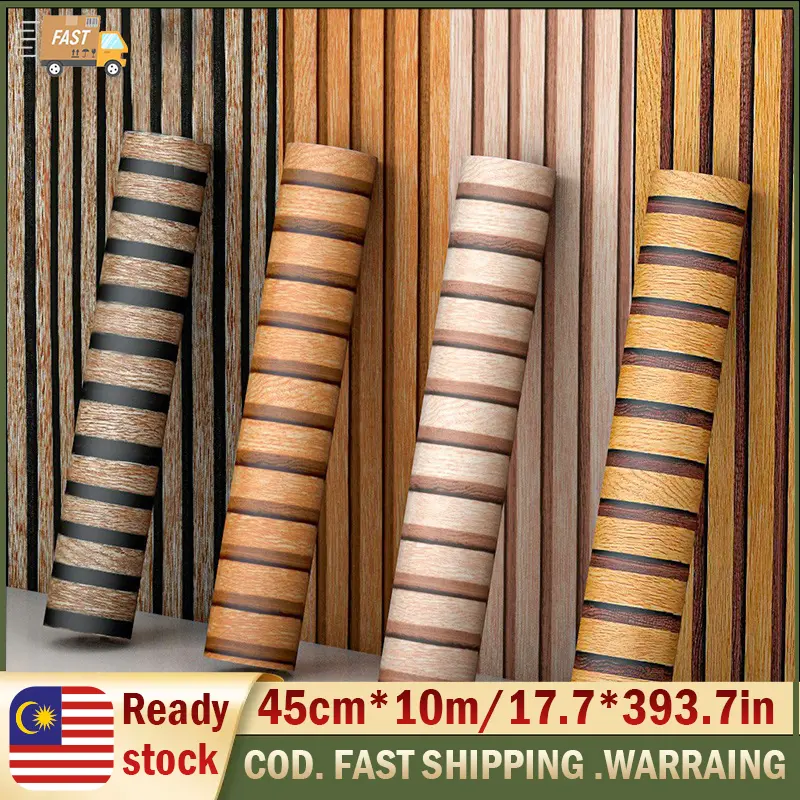 10M*45CM Fluted Panel Wall stickers PVC Wallpaper Self Adhesive Wall ...